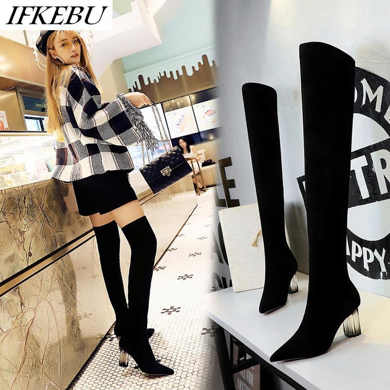 2020 Brand Over the Knee Boots Women Fashion High Heels Shoes Pointed Toe Socks Boot Sexy Thigh High Booties Zapatos De Mujer1, Black
2020 Brand Over the Knee Boots Women Fashion High Heels Shoes Pointed Toe Socks Boot Sexy Thigh High Booties Zapatos De Mujer1, Black