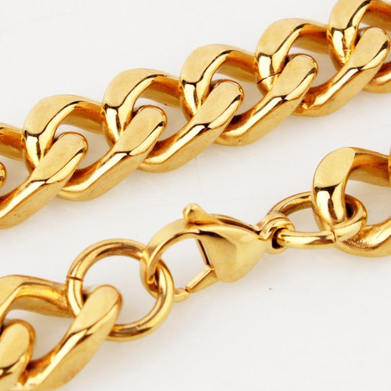 11/13/15/17MM New Year Gift Stainless Steel Gold Tone Curb Cuban Chain Mens Womens Necklace Or Bracelet Bangle 7"-40 
11/13/15/17MM New Year Gift Stainless Steel Gold Tone Curb Cuban Chain Mens Womens Necklace Or Bracelet Bangle 7"-40