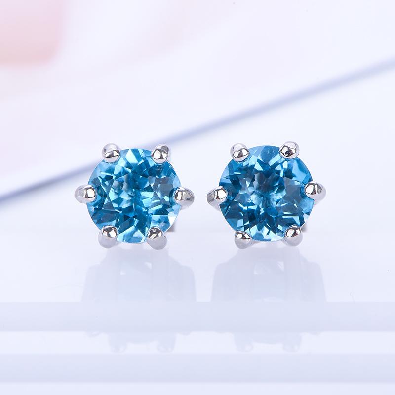 Natural Swiss Blue Topaz 925 Sterling Silver Stud Earrings for Women Fashion Jewelry Test Passed with Certificate Bright color
Natural Swiss Blue Topaz 925 Sterling Silver Stud Earrings for Women Fashion Jewelry Test Passed with Certificate Bright color