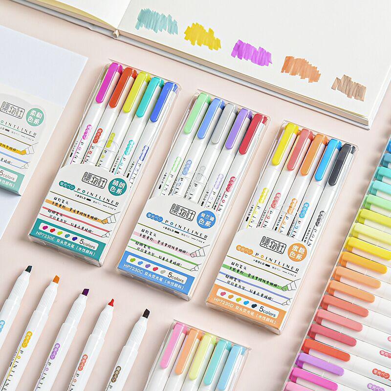 MINKYS 5pcs/lot Soft Double Head Highlighter Pen DIY Graffiti Art Drawing Key Words Marker Fluorescent Pen School Stationery
MINKYS 5pcs/lot Soft Double Head Highlighter Pen DIY Graffiti Art Drawing Key Words Marker Fluorescent Pen School Stationery