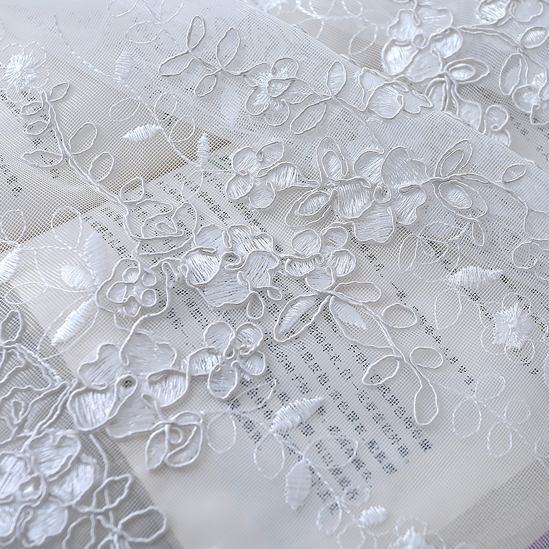 White Korean Embroidered Tulle Curtain for Living Room Blue Sheer Curtain For Bedroom Window Drapes &40 LJ201224