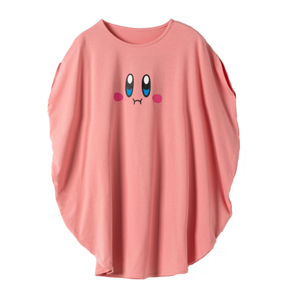 WXCTEAM Kirby Tshirt Super Star Kirby x YUMMY Batwing Loose Top Women Girl Summer Homewear Lolita Sweet Summer Tee Dropping Ship T200516