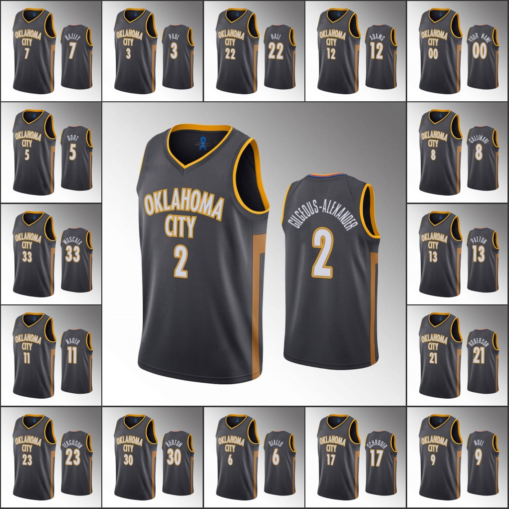 Oklahoma City Thunder Men Shai Gilgeous-Alexander Danilo Gallinari Chris Paul Charcoal NBA 2020 Custom Jersey, Black
Oklahoma City Thunder Men Shai Gilgeous-Alexander Danilo Gallinari Chris Paul Charcoal NBA 2020 Custom Jersey, Black