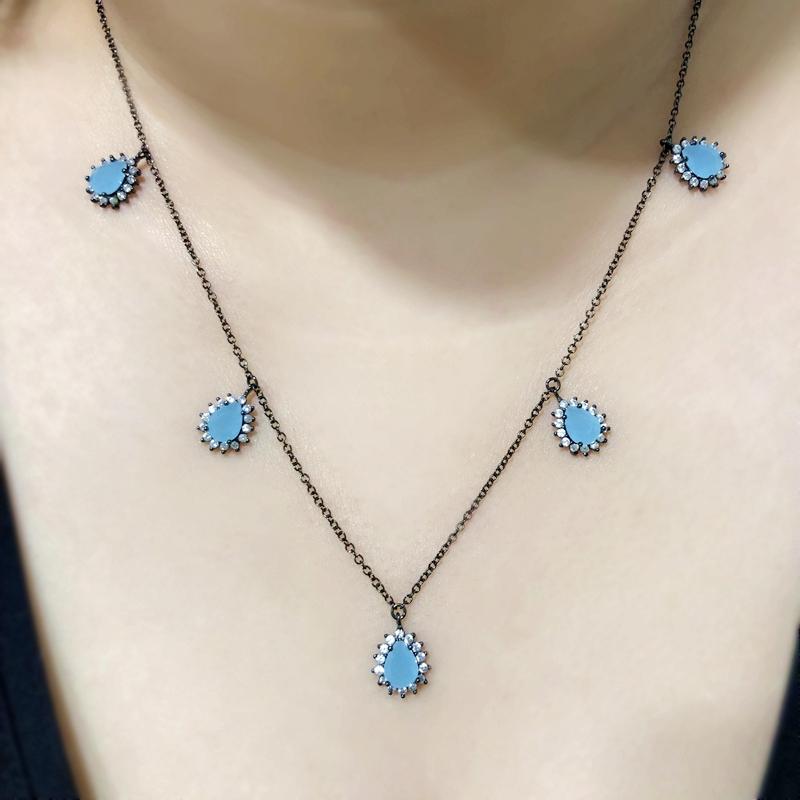 Water Drop Cubic zirconia Pendant Necklace Green Blue Stone Black Chain Choker Necklaces Fashion Jewelry Gifts For Women jewelry
Water Drop Cubic zirconia Pendant Necklace Green Blue Stone Black Chain Choker Necklaces Fashion Jewelry Gifts For Women jewelry