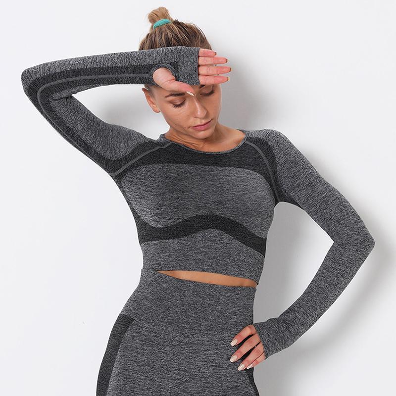 Women Yoga Shirts Seamelss Quick Dry Trainning Longsleeve Fitness Sportwear Tops Shirts Sport With Thumb Gym1, Black
Women Yoga Shirts Seamelss Quick Dry Trainning Longsleeve Fitness Sportwear Tops Shirts Sport With Thumb Gym1, Black