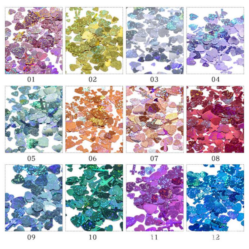 1 Set 12 Colors Cross Heart Shape Manicure Decor Nails Glitter Paillette Sequins Charming Nail Stickers
1 Set 12 Colors Cross Heart Shape Manicure Decor Nails Glitter Paillette Sequins Charming Nail Stickers