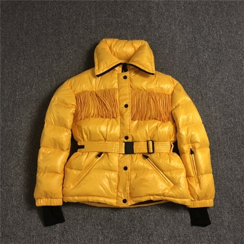High Quality Women down jackets new winter Hooded Warm Coats with Sash & tassels 90% white duck down women fashion Winter Coats 201023, Yellow
High Quality Women down jackets new winter Hooded Warm Coats with Sash & tassels 90% white duck down women fashion Winter Coats 201023, Yellow