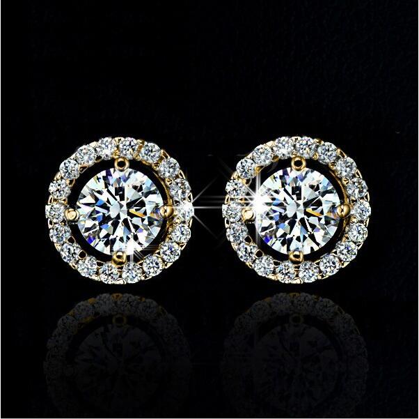 Fashion 18K Gold Silver Plated Austrian Crystal Wedding Jewelry Set Rhinestone Necklace Earrings Ringfor Women Wholesale Price