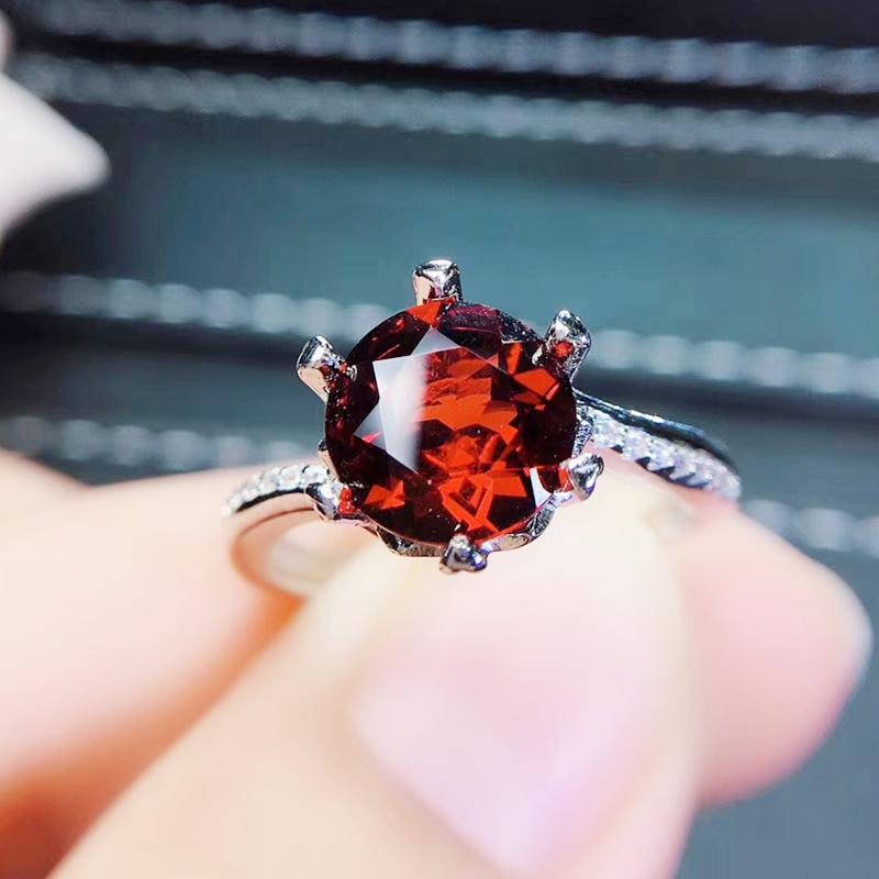Cluster Rings Natural Real Red Garnet Round Ring Per Jewelry 8*8mm 2.5ct Gemstone 925 Sterling Silver Fine Women J2111911, Golden;silver
Cluster Rings Natural Real Red Garnet Round Ring Per Jewelry 8*8mm 2.5ct Gemstone 925 Sterling Silver Fine Women J2111911, Golden;silver