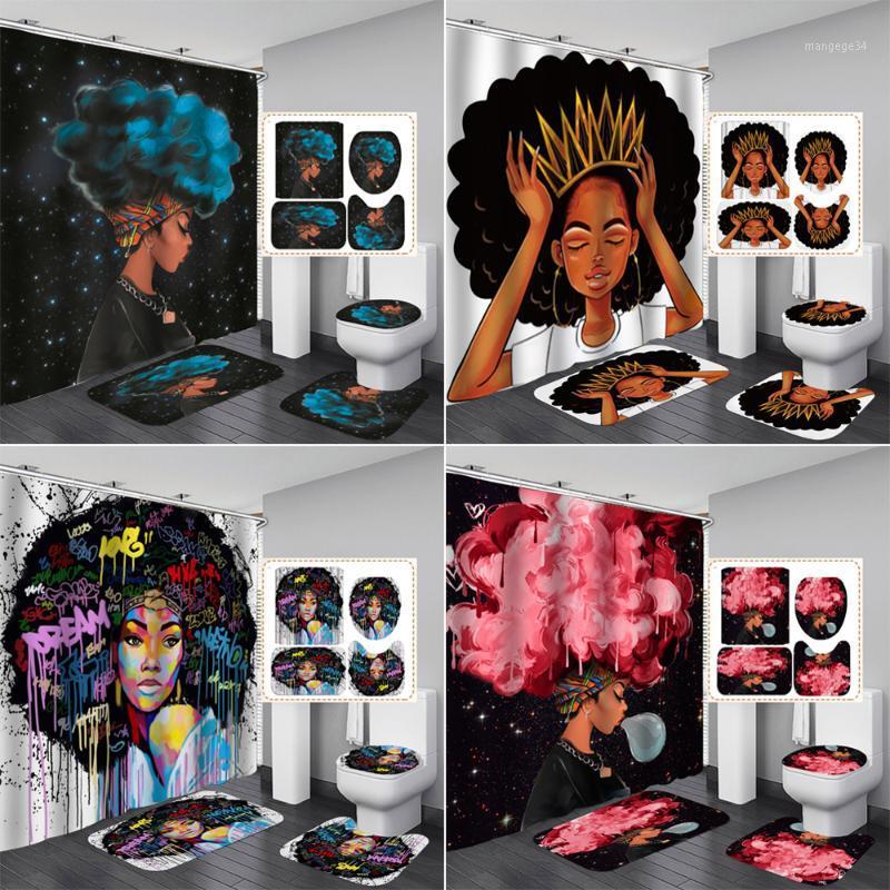 4PCS African Shower Curtains Afro Women Girl Queen Bathroom Curtain Set Non-Slip Rugs Toilet Lid Cover and Bath Mat Carpet1
4PCS African Shower Curtains Afro Women Girl Queen Bathroom Curtain Set Non-Slip Rugs Toilet Lid Cover and Bath Mat Carpet1