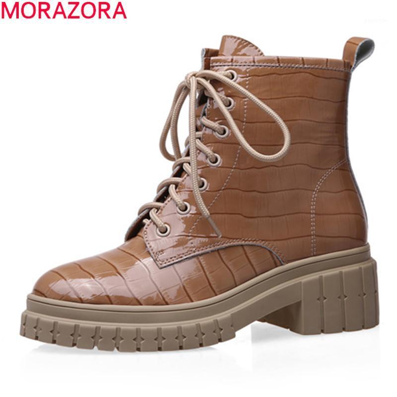 MORAZORA NEW 2020 genuine leather boots square heels round toe ladies shoes autumn winter lace up ankle boots women1, Black
MORAZORA NEW 2020 genuine leather boots square heels round toe ladies shoes autumn winter lace up ankle boots women1, Black