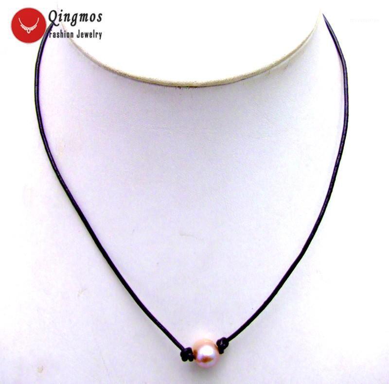 Qingmos 10-11mm Pearl Chokers Necklace for Women with Purple Potato Natural Pearl Pendants & Necklace 18" Brown Leather-60741
Qingmos 10-11mm Pearl Chokers Necklace for Women with Purple Potato Natural Pearl Pendants & Necklace 18" Brown Leather-60741