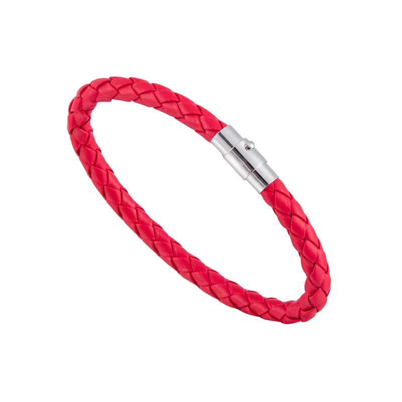 Titanium Steel Men Magnetic Buckle Genuine Leather Braid Bracelet In 20cm for Man Bangle Charm Couple Bracelet Jewel rope bracelets