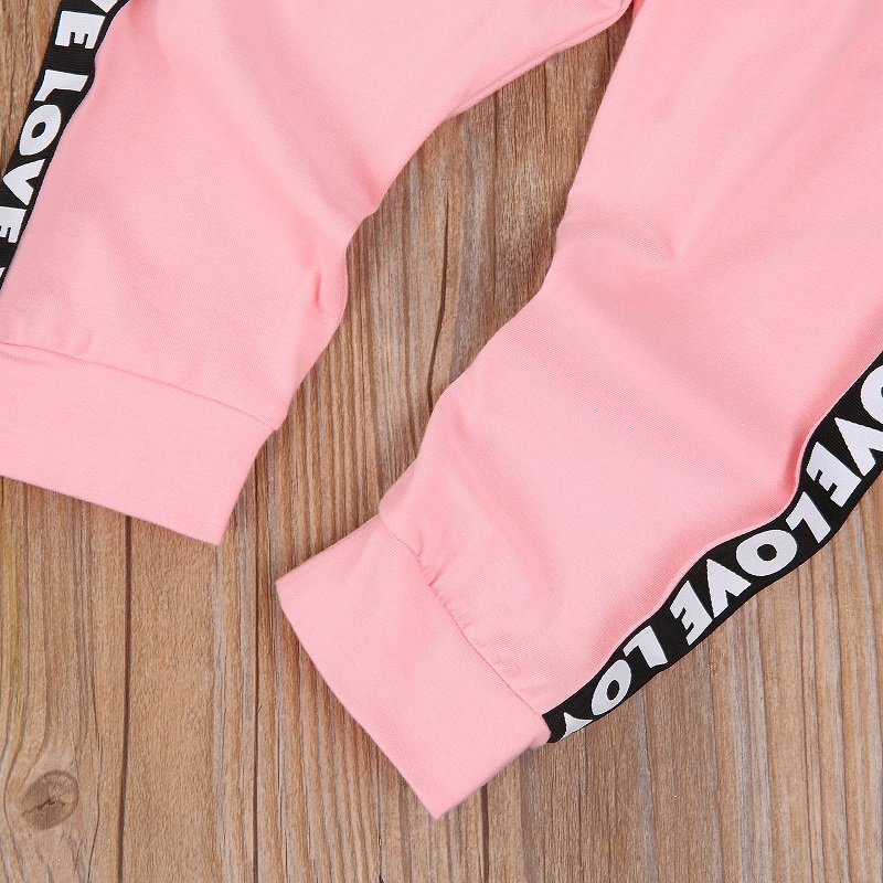 Big Sister Kids Baby Girl Long Sleeve Hooded Sweatshirt Tops Long Pant Trouser 2PCS Active Autumn Clothing SetX1019