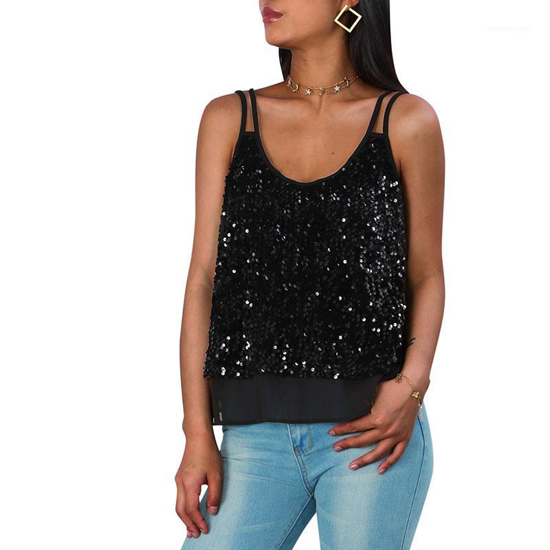 Women Summer Black Sequined Sexy Spaghetti Strap O Neck Fashion Camisole Femme Nightclub Casual Loose Korean Tank Tops SJ6437R1
Women Summer Black Sequined Sexy Spaghetti Strap O Neck Fashion Camisole Femme Nightclub Casual Loose Korean Tank Tops SJ6437R1
