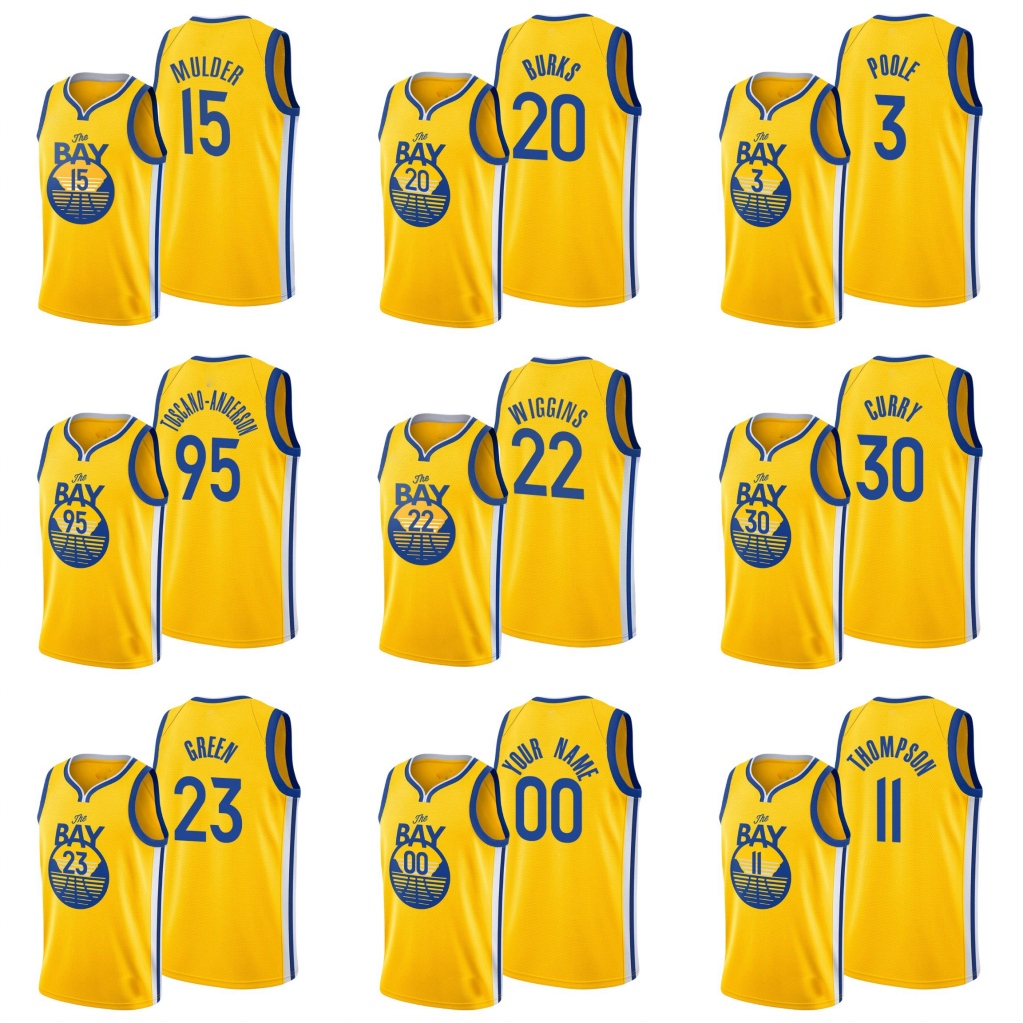Golden State Warriors Men Andrew Wiggins Klay Thompson Stephen Curry Juan Toscano-Anderson NBA Gold Custom Statement Jersey, Black
Golden State Warriors Men Andrew Wiggins Klay Thompson Stephen Curry Juan Toscano-Anderson NBA Gold Custom Statement Jersey, Black
