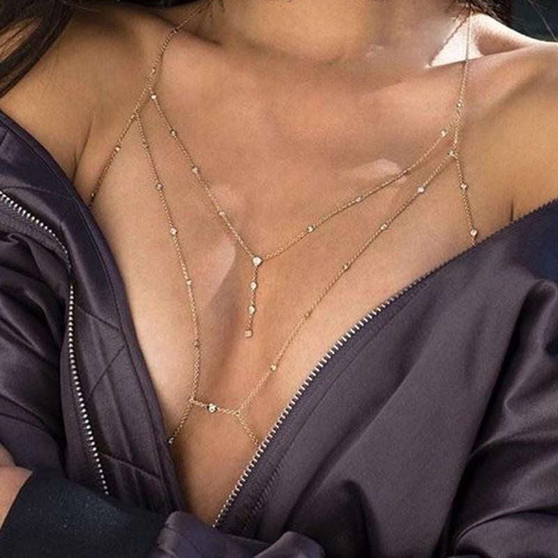 Beads body necklace chain jewelry 2020 women Sexy chain bra statement necklace maxi collier bijoux beach accessories
Beads body necklace chain jewelry 2020 women Sexy chain bra statement necklace maxi collier bijoux beach accessories