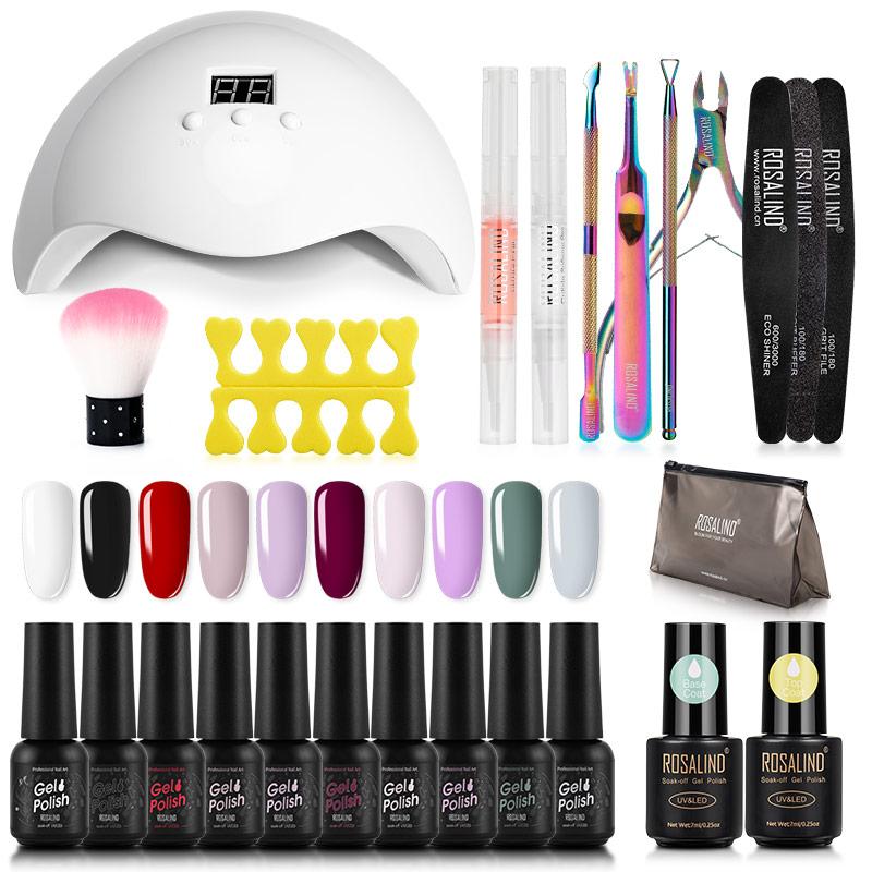 ROSALIND Gel Nail Polish Set For Manicure Set nail art UV LED lamp Manicure Extension Gel Base Top Coat Kit
ROSALIND Gel Nail Polish Set For Manicure Set nail art UV LED lamp Manicure Extension Gel Base Top Coat Kit