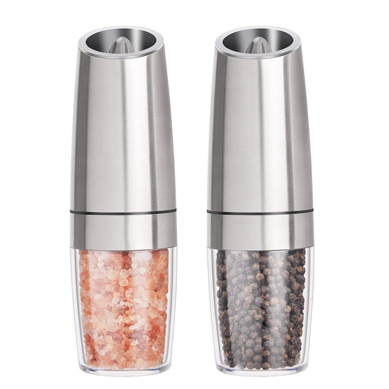 Gravity Electric Salt And Pepper Grinders Set - Battery Operated, Stainless Steel Automatic Pepper Mills With Blue Led Light T200323
Gravity Electric Salt And Pepper Grinders Set - Battery Operated, Stainless Steel Automatic Pepper Mills With Blue Led Light T200323