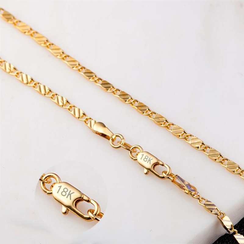 2mm Flat Chains Fashion Luxury Women Jewelry 18K Gold Plated Necklace Chain Mens 925 Silver Plated Chains Necklaces Gifts DIY Accessories
2mm Flat Chains Fashion Luxury Women Jewelry 18K Gold Plated Necklace Chain Mens 925 Silver Plated Chains Necklaces Gifts DIY Accessories
