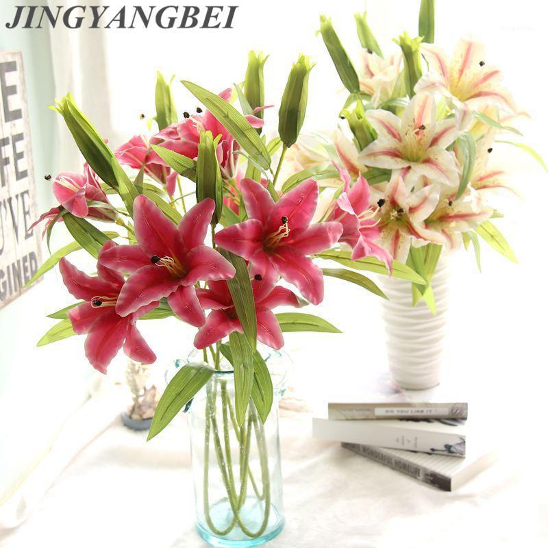 Valentine's Day 2 big heads artificial silicone plastic lily fake flowers real touch home arrangements wedding table decorat1, White
Valentine's Day 2 big heads artificial silicone plastic lily fake flowers real touch home arrangements wedding table decorat1, White