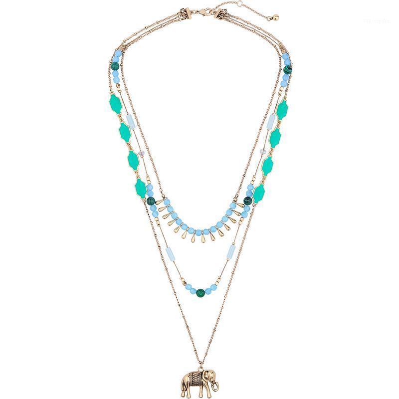 Pendant Necklaces Three Rows Shiny Blue Synthetic Stone Acrylic Enamel Detachable Chain Necklace Multi Layer Elephant
Pendant Necklaces Three Rows Shiny Blue Synthetic Stone Acrylic Enamel Detachable Chain Necklace Multi Layer Elephant