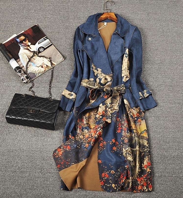 Autumn And Winter Suede Long-sleeved Trench Coat Women Plus Size T200319
