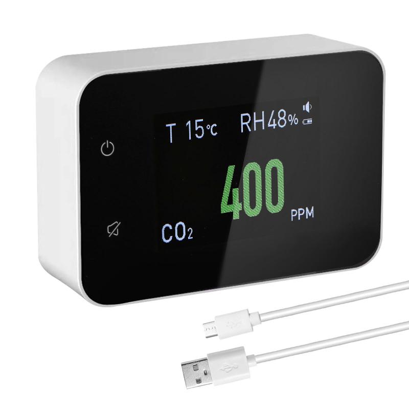 Air Quality Monitor Detector Multifunctional CO2 Meter Carbon Dioxide Value Electricity Quantity Temperature Humidity Display
Air Quality Monitor Detector Multifunctional CO2 Meter Carbon Dioxide Value Electricity Quantity Temperature Humidity Display