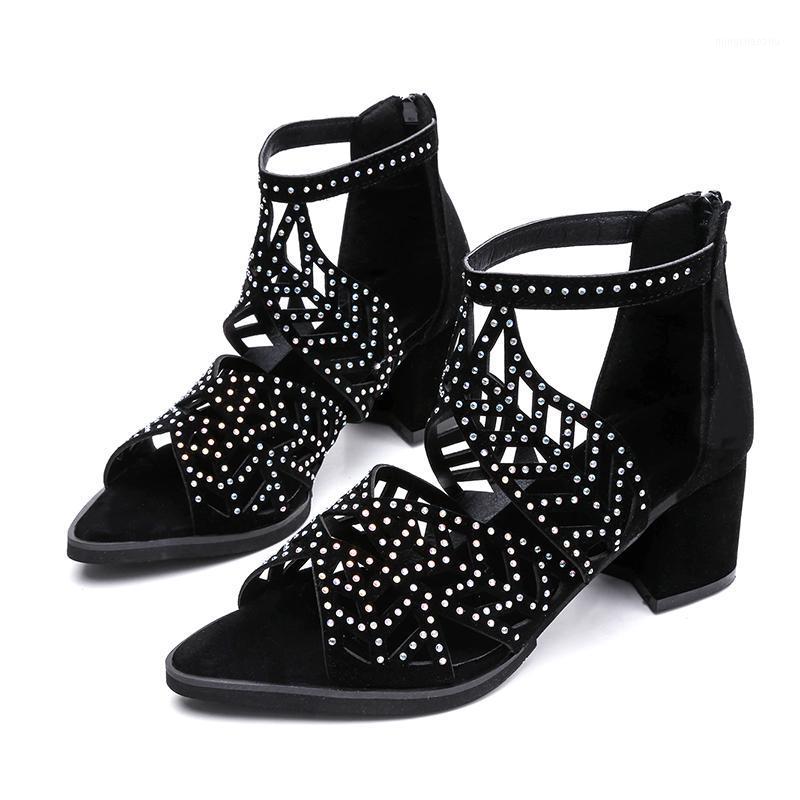 ANAN 2020 New Style Summer Hollow Out Faux Leather Rhinestones Thick Heel Zipper Sandals Shoes Eur 35-391, Black
ANAN 2020 New Style Summer Hollow Out Faux Leather Rhinestones Thick Heel Zipper Sandals Shoes Eur 35-391, Black