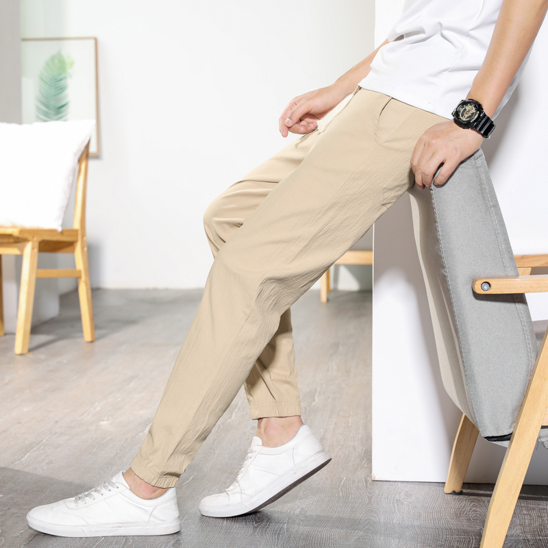 Summer Men's Linen pants Hip Hop Ankle-Length Men Pencil Pants Solid color Breathable comfort Fashion Linen Pants Men 5XL 201027