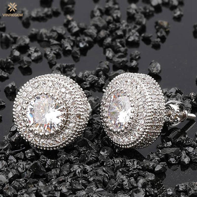 Stud Vinregem Hip Hop Rock 100% 925 Sterling Silver Created Moissanite Personality Full Diamond Ear Studs Earrings Punk Fine Jewelry, Golden;silver
Stud Vinregem Hip Hop Rock 100% 925 Sterling Silver Created Moissanite Personality Full Diamond Ear Studs Earrings Punk Fine Jewelry, Golden;silver