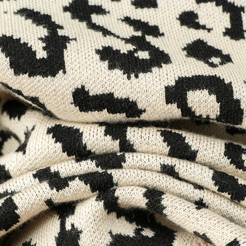 jumper Autumn winter Knitted Sweater Women korean oversized sweaters female leopard jacquard fashion wool blends pullover 201221