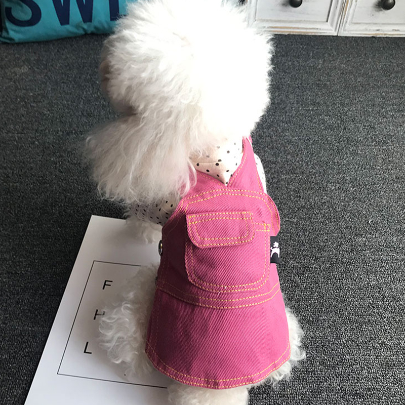 Denim Skirt Sling Dog Dress Winter Puppy Pet Clothes for Dogs Pets Clothing Ropa Perro LJ201130