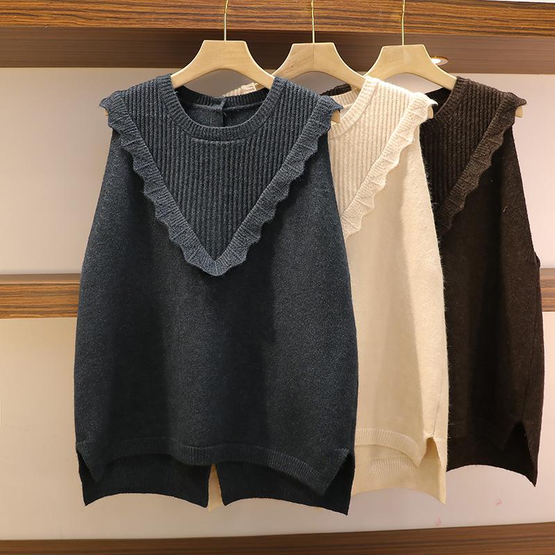 DEAT 2021 Spring New Arrivals Solid Sleeveless Round Neck Single Breasted Shrug Ruffle Knitted Sweater MZ209, Black
DEAT 2021 Spring New Arrivals Solid Sleeveless Round Neck Single Breasted Shrug Ruffle Knitted Sweater MZ209, Black