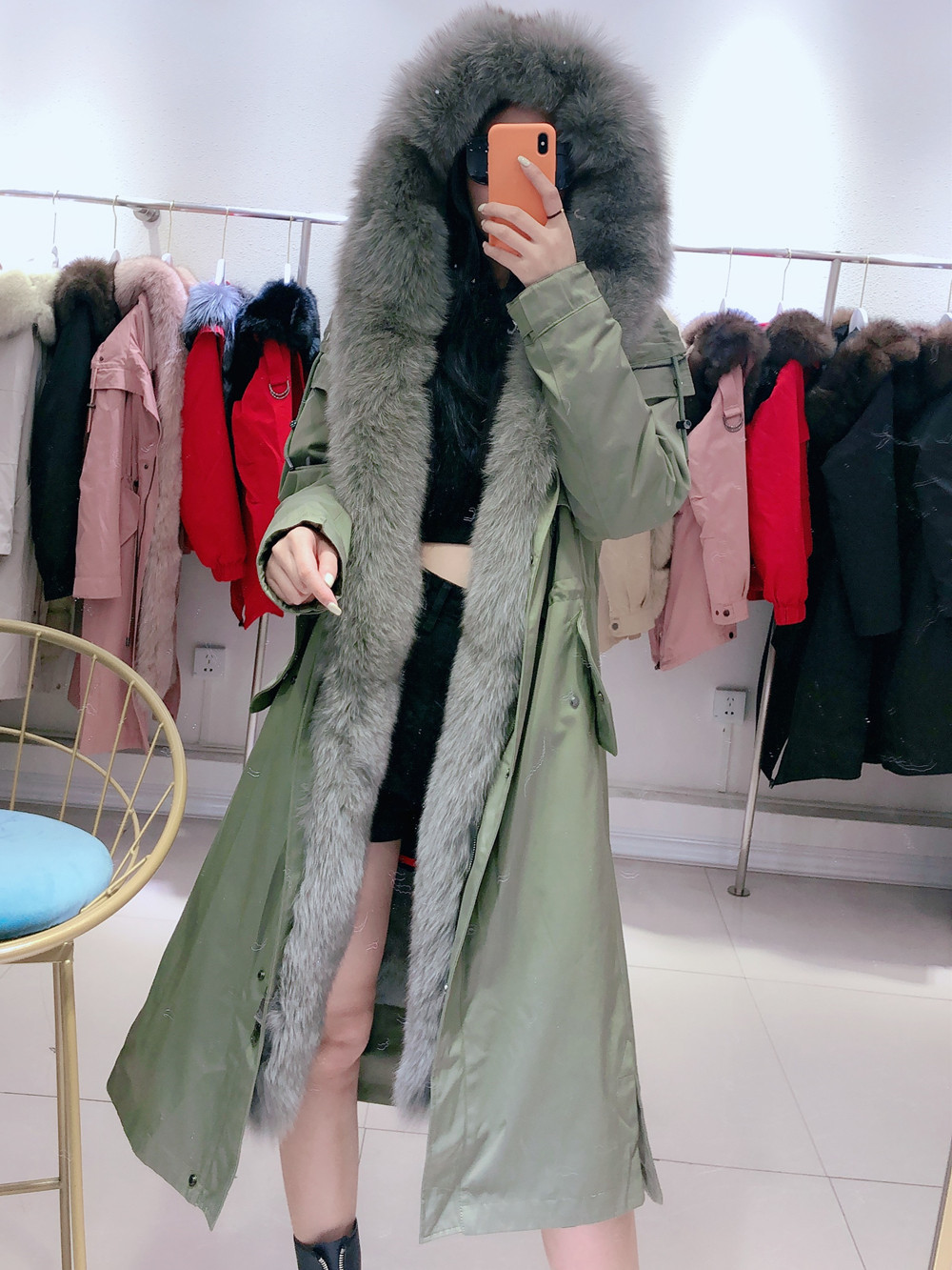 Park With Natural Fur Parka Women Real Fur XLong Female Real Fur Hood parka Female Winter Jacket Female 2020 NEW T200908