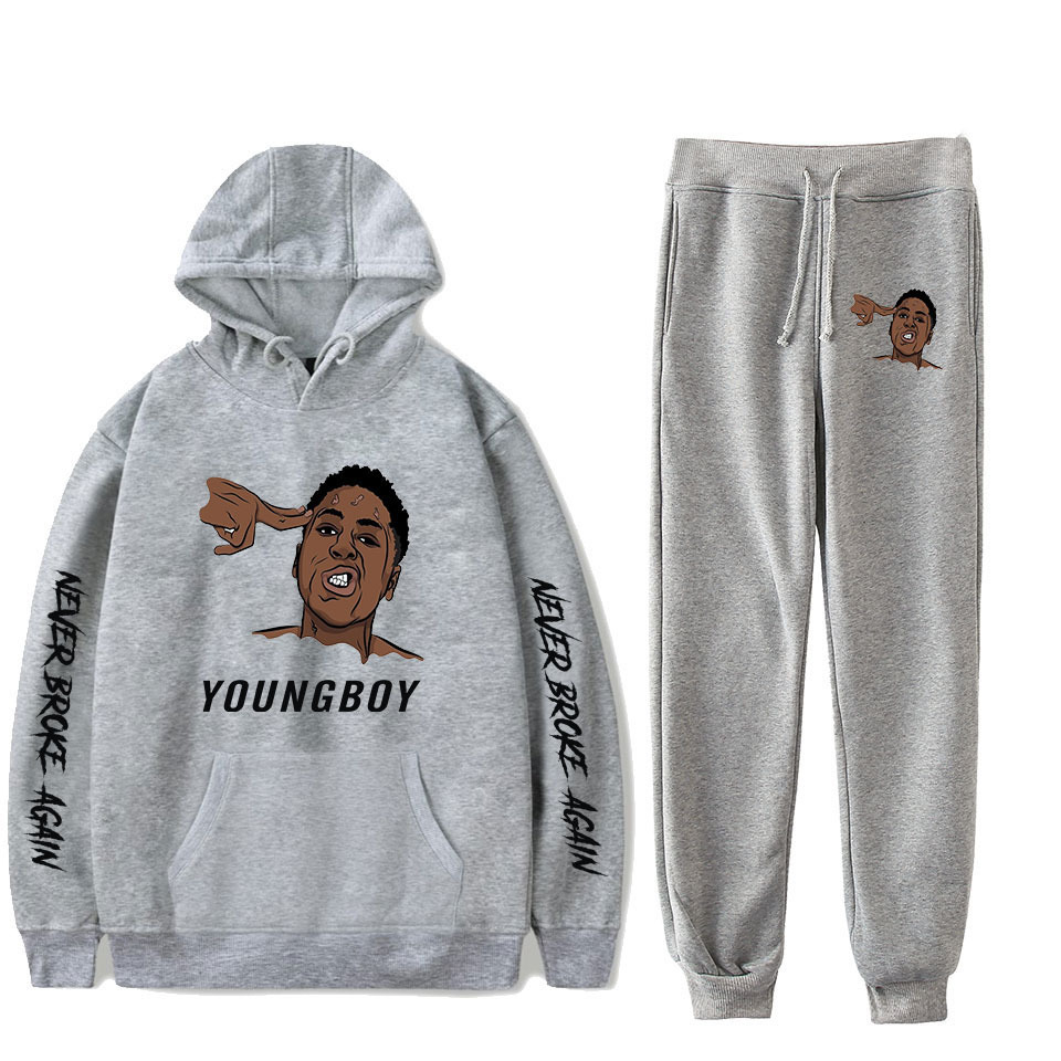 Youngboy Never Broke Again Fashion Long Sleeve Hooded Sweatshirt Women Men Tracksuit Hoodies Pants Hip Hop LJ201117