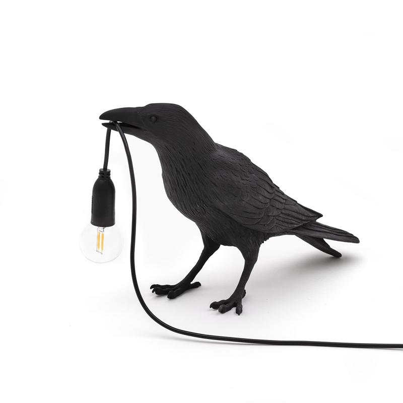 Bird Table Lamp Italian Seletti Bird Lamp Modern Resin Crow Desk for Living Room Bedroom Light Wall Sconce Home Art Decor