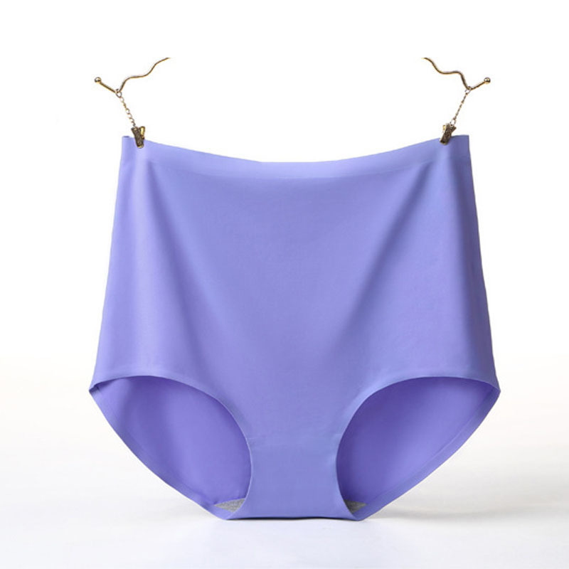 V006 4Pcs/Lot Quality Laides Underwear Ice Silk Seamless Women Panties Pretty Briefs High Waist Lingerie Calcinha Plus Size 4XL 201112