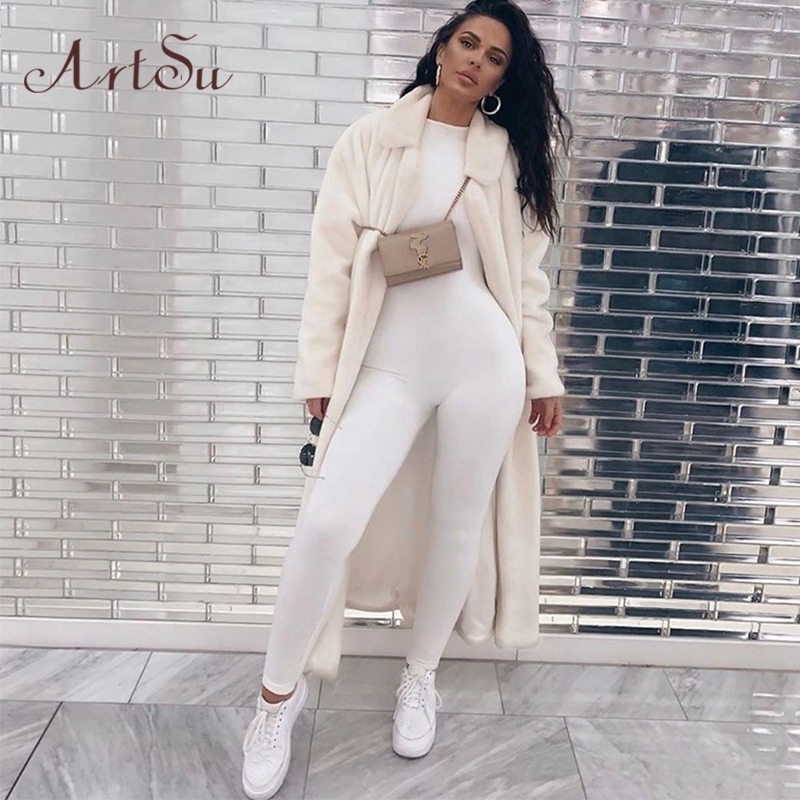 Artsu Women Long Sleeve Fitness Jumpsuit Bodycon Zipper Skinny Female Casual Bodysuit Rompers Vintage Overalls ASJU70158 201007