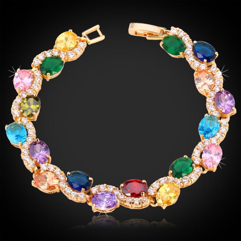Kpop Bracelet For Women Colorful + Cubic Zircon Jewelry Wholesale Trendy Yellow Gold Color High Quality Brand Bangles H720
Kpop Bracelet For Women Colorful + Cubic Zircon Jewelry Wholesale Trendy Yellow Gold Color High Quality Brand Bangles H720