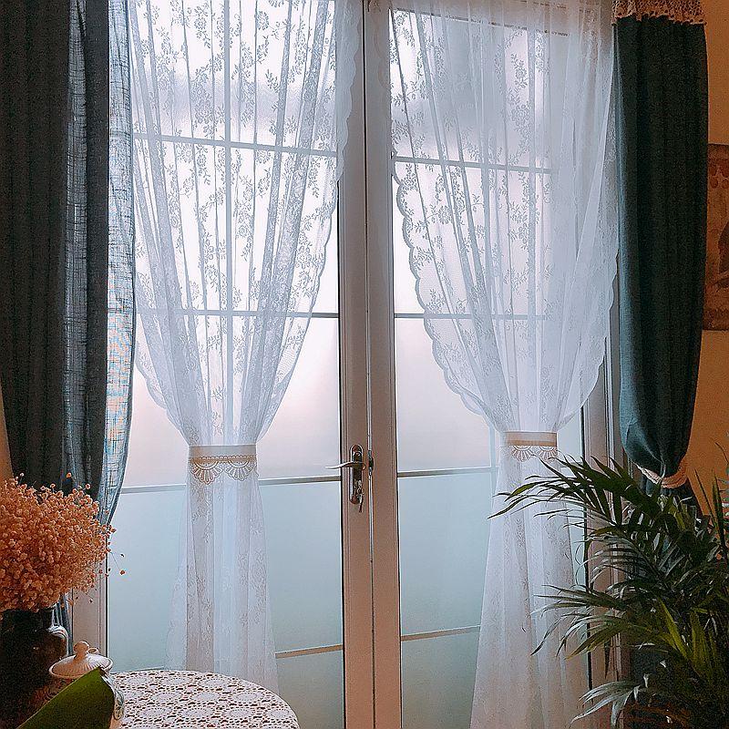 French Pastoral Lace Curtain Flower Embroidery Coffee Pure Yarn Short Background Curtain Bed, White
French Pastoral Lace Curtain Flower Embroidery Coffee Pure Yarn Short Background Curtain Bed, White