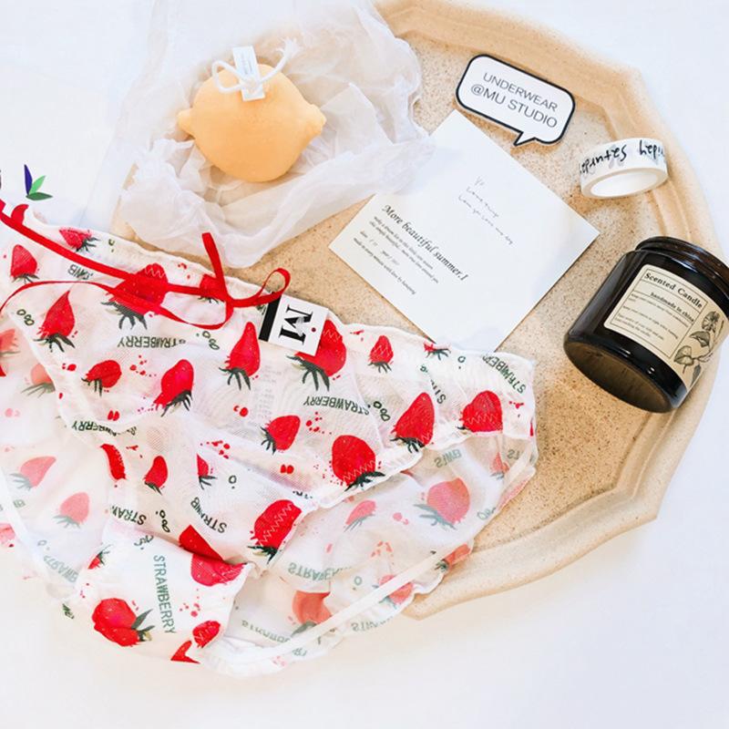 Women's Panties Sweet Bow Cute Fruit Cartoon Printe Lovely Transparent Mesh Female Sexy Lace Breifs Lingerie Women's Underwear
Women's Panties Sweet Bow Cute Fruit Cartoon Printe Lovely Transparent Mesh Female Sexy Lace Breifs Lingerie Women's Underwear
