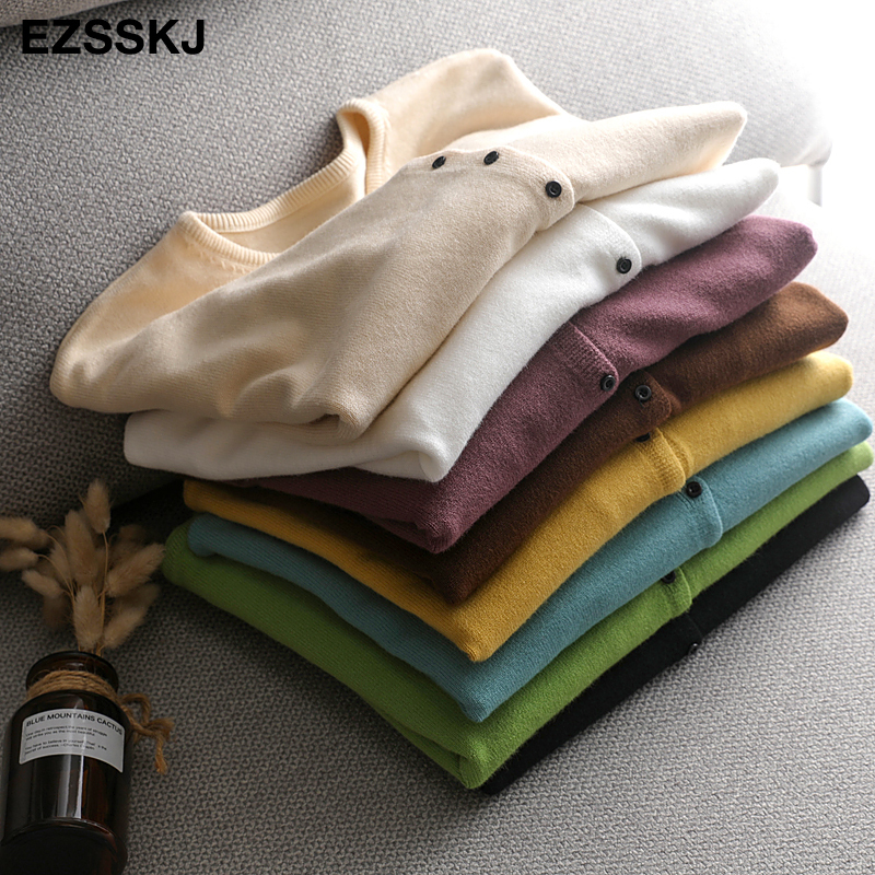 Lazy O-neck oversize loose Sweater cardigans jacket coat women sweater Korea cardigan jacket coat outwear TOP 201203