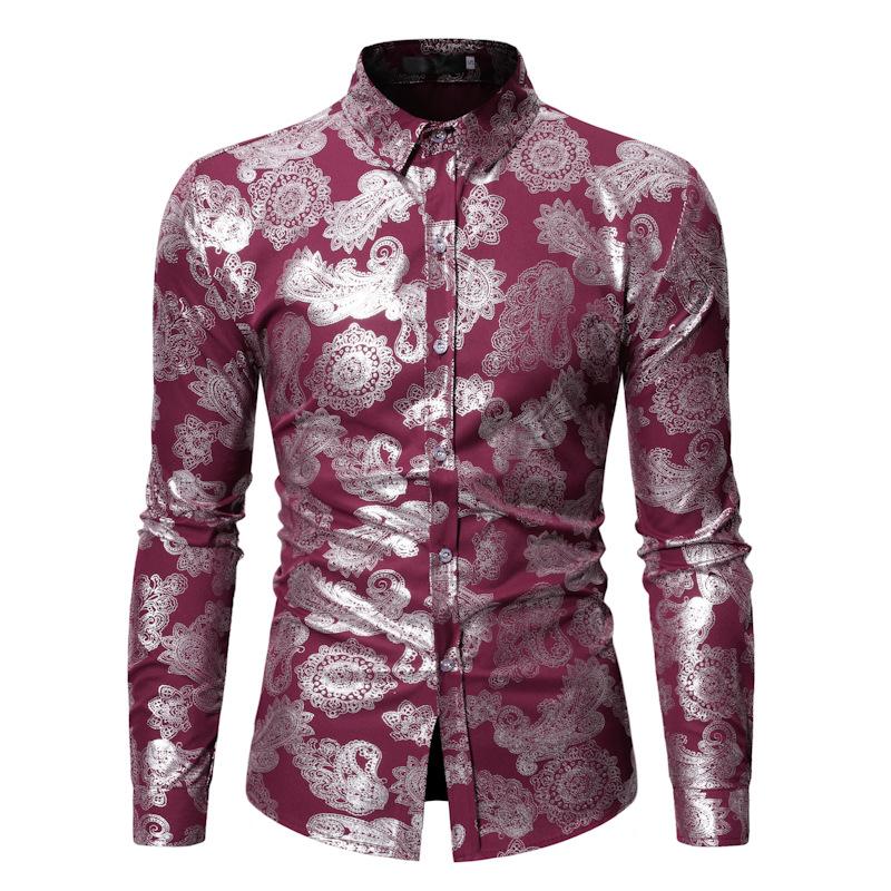 Luxury Golden Floral Bronzing Shirt Men Slim Fit Long Sleeve Dress Shirts Mens Wedding Party Social Shirt Male Chemise Homme, White
Luxury Golden Floral Bronzing Shirt Men Slim Fit Long Sleeve Dress Shirts Mens Wedding Party Social Shirt Male Chemise Homme, White