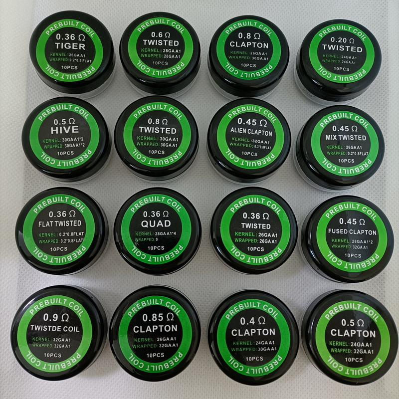 Prebuilt Coil 0.45ohm Alien Clapton Premade Wrap Heating Wires Resistance 16 Types 10pcs/box For Ecig RDA RBA RTA RDTA Tank atomizer
Prebuilt Coil 0.45ohm Alien Clapton Premade Wrap Heating Wires Resistance 16 Types 10pcs/box For Ecig RDA RBA RTA RDTA Tank atomizer