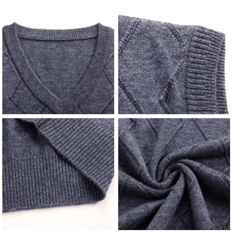 COODRONY Mens Sweaters Autumn Winter Sweater Men V-Neck Sleeveless Vest Pull Homme Knitted Cashmere Wool pullover men 91017 201224