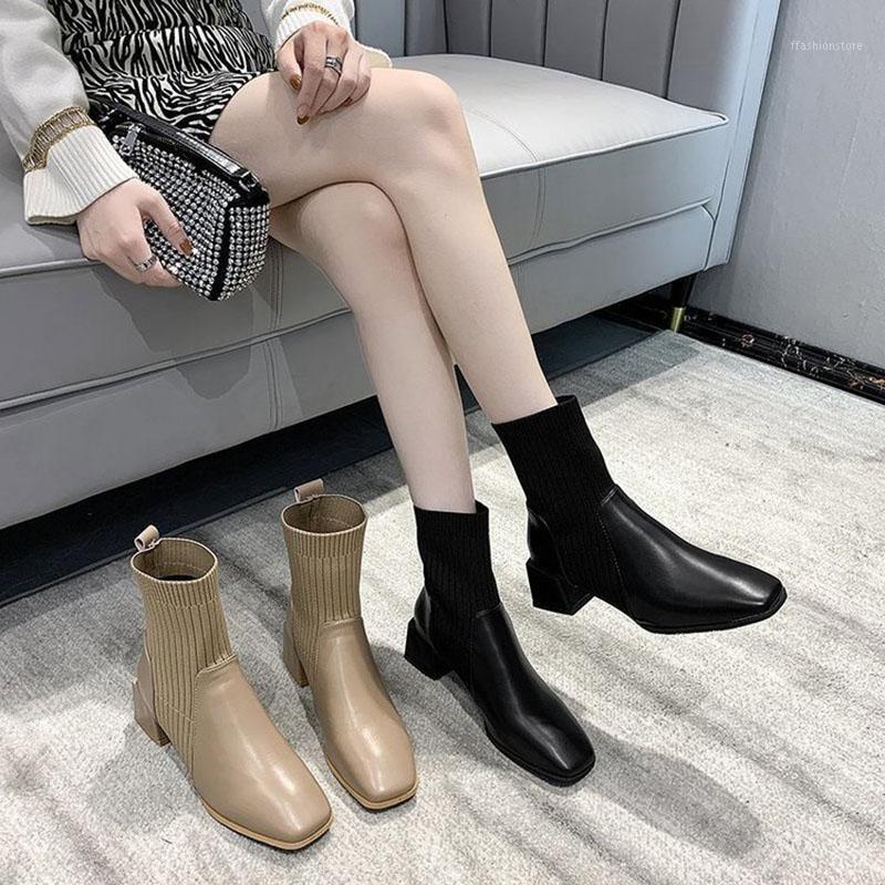 Winter Punk Female Motorcycle Ankle Boots Chunky Heels Women Shoes Genuine Leather Knitting Sock Booties Botas De Mujer1, Sx 8040
Winter Punk Female Motorcycle Ankle Boots Chunky Heels Women Shoes Genuine Leather Knitting Sock Booties Botas De Mujer1, Sx 8040