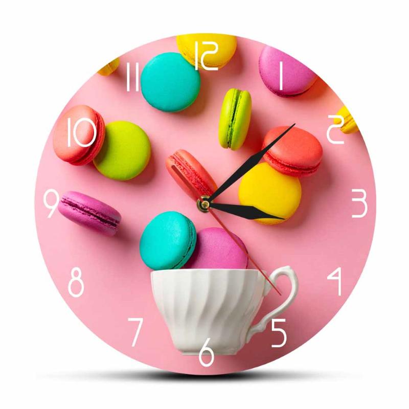 Colorful Macaron Dessert Printed Acrylic Wall Hanging Clock With Pink Background Girls Room Decor Wall Watch Sweet Design
Colorful Macaron Dessert Printed Acrylic Wall Hanging Clock With Pink Background Girls Room Decor Wall Watch Sweet Design