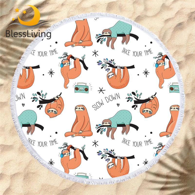 BlessLiving Sloth Large Beach Towel Cartoon Round Bath Towel Animal Toalla Beach Mat 150cm Branches Leaf Serviette De Plage
BlessLiving Sloth Large Beach Towel Cartoon Round Bath Towel Animal Toalla Beach Mat 150cm Branches Leaf Serviette De Plage