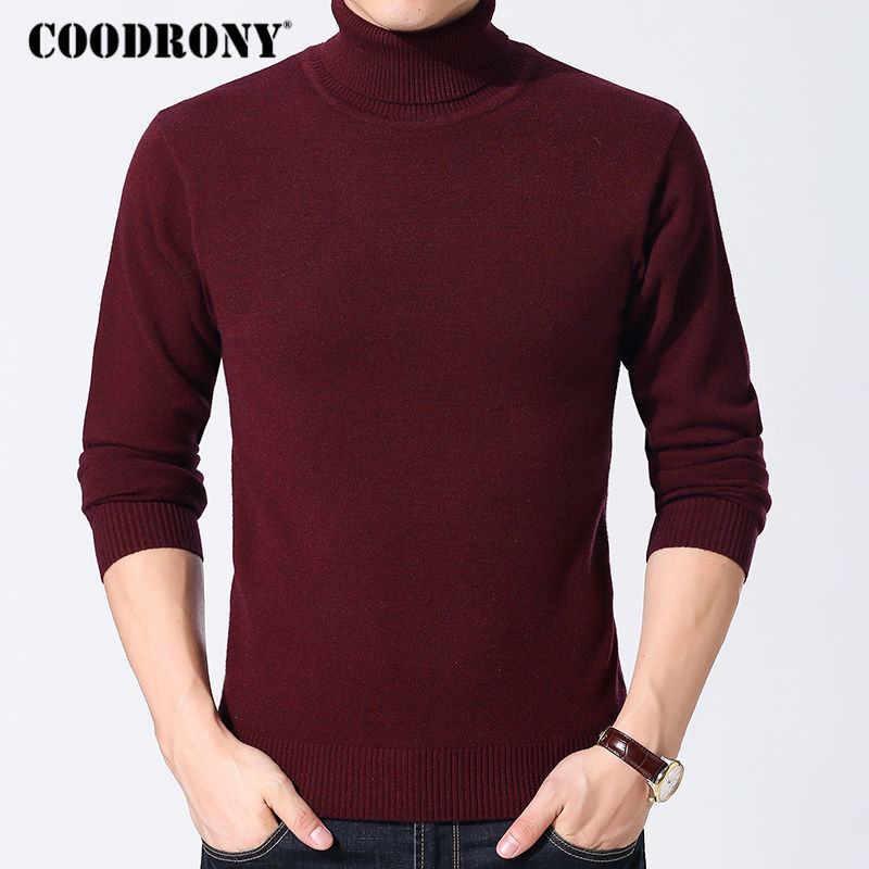 COODRONY Sweater Men Clothes Autumn Winter Thick Warm Cashmere Wool Pullover Sweaters Turtleneck Men Casual Pull Homme 8130 201118